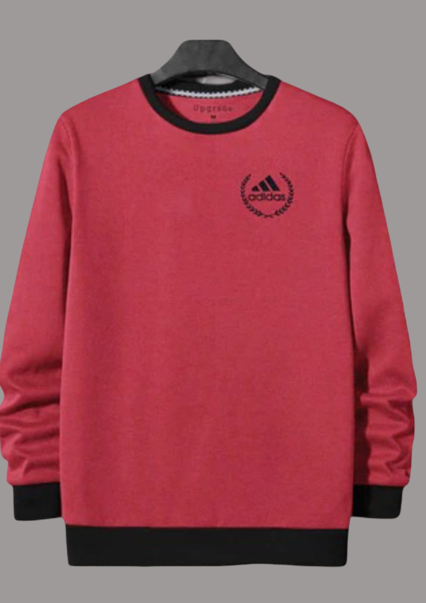 Adidas Fleece Funky Style Sweatshirt For Men-Coral Pink with Black-BR14443
