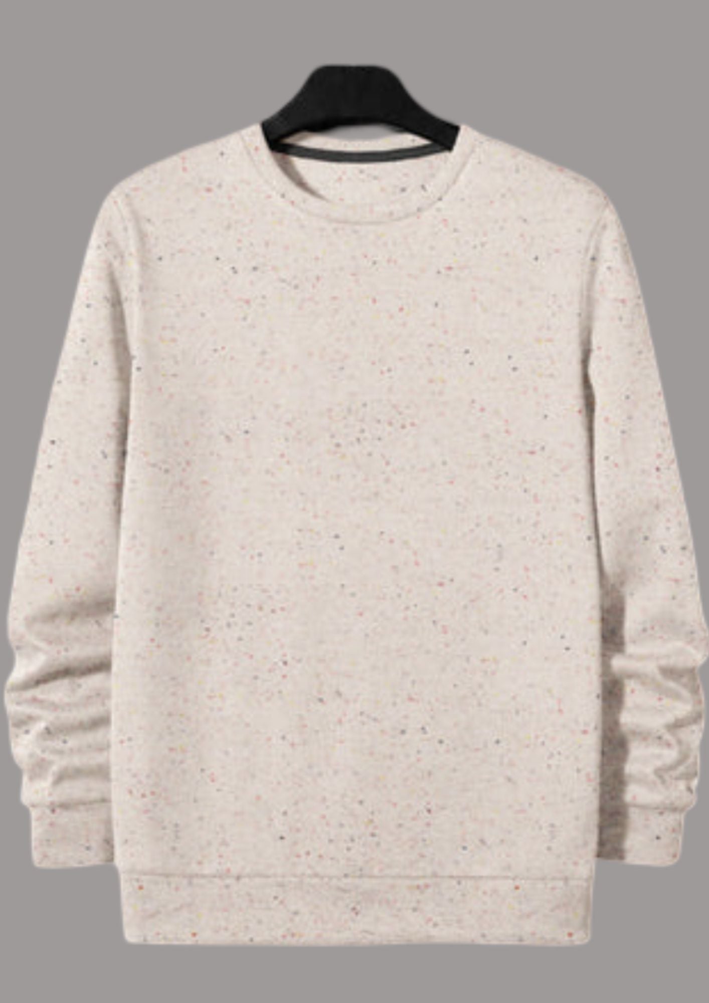 Upgrade Fashion Fleece Funky Style Sweatshirt For Men-Off White & Allover Melange-BR14444