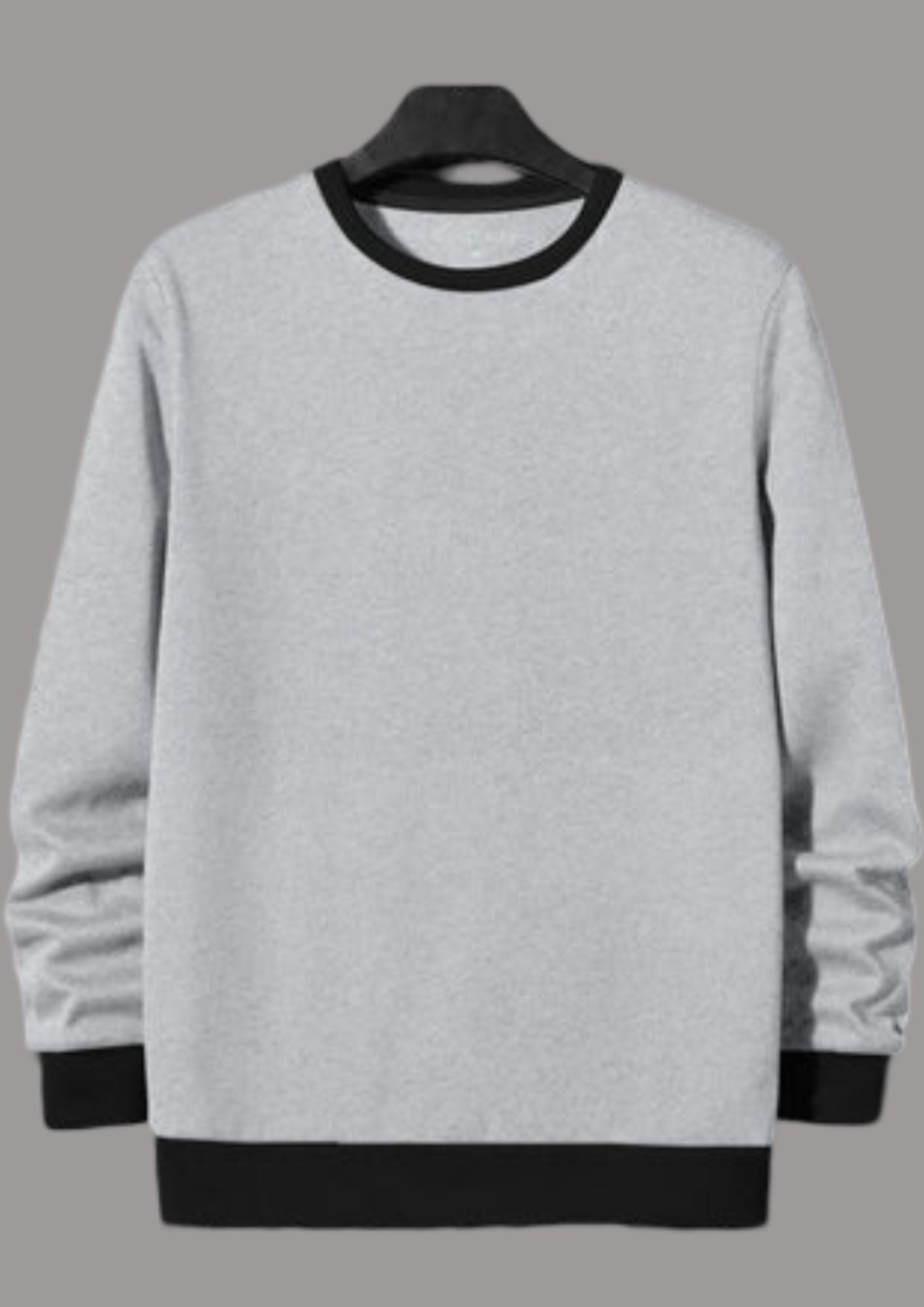 Upgrade Fashion Terry Fleece Funky Style Sweatshirt For Men-Grey Melange with Black-BR14477