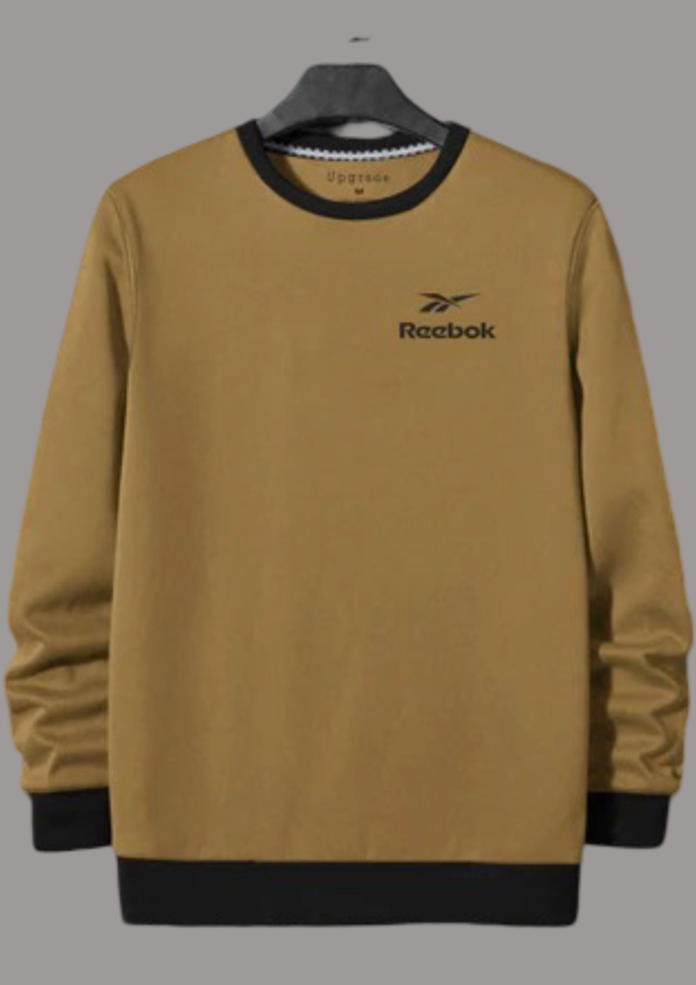 RBK Fleece Funky Style Sweatshirt For Men-Camel with Black-BR14448