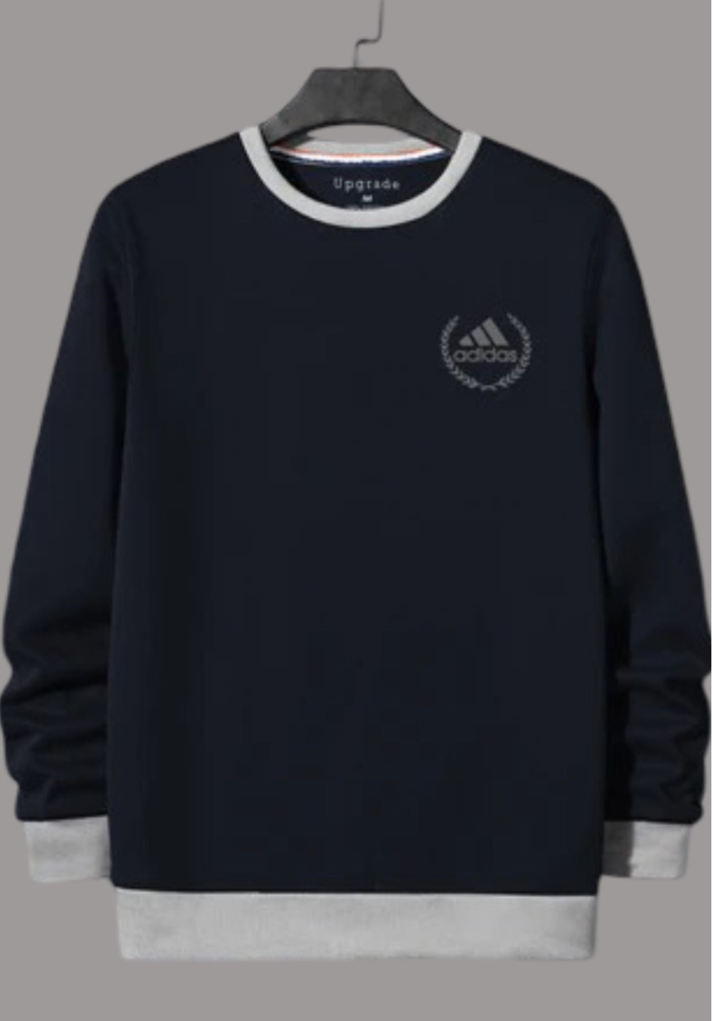 ADS Fleece Funky Style Sweatshirt For Men-Navy with Grey-BR14492