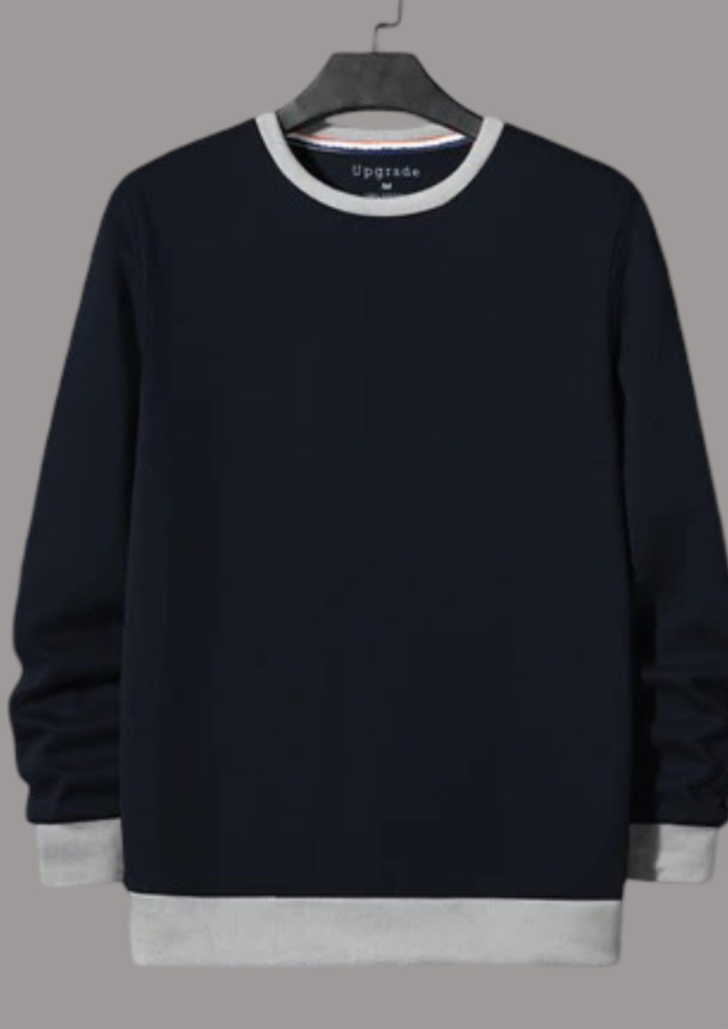 Upgrade Fashion Terry Fleece Funky Style Sweatshirt For Men-Dark Navy with Grey-BR14498