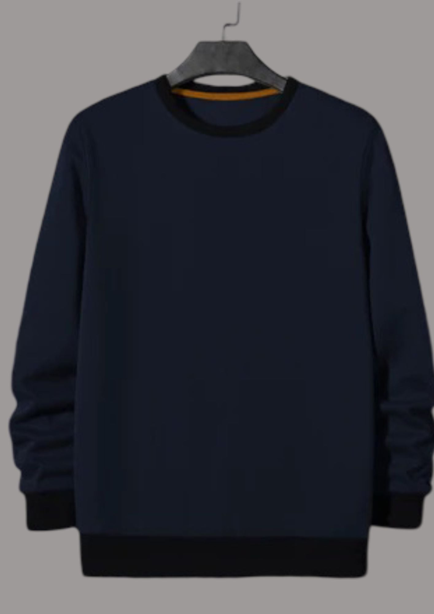 Upgrade Fashion Terry Fleece Funky Style Sweatshirt For Men-Navy with Black-BR14503