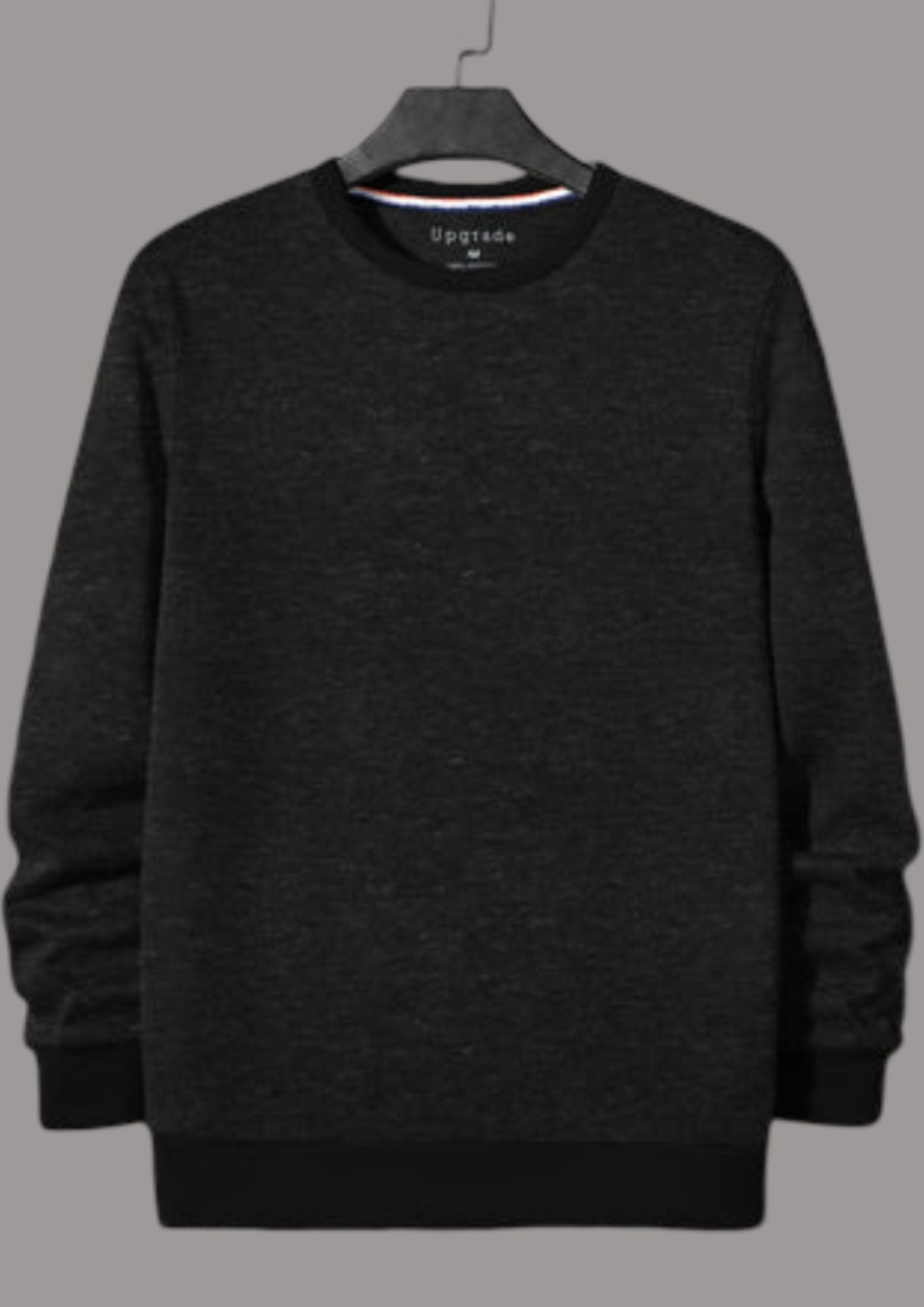 Upgrade Fashion Terry Fleece Funky Style Sweatshirt For Men-Charcoal Melange with Black-BR14466