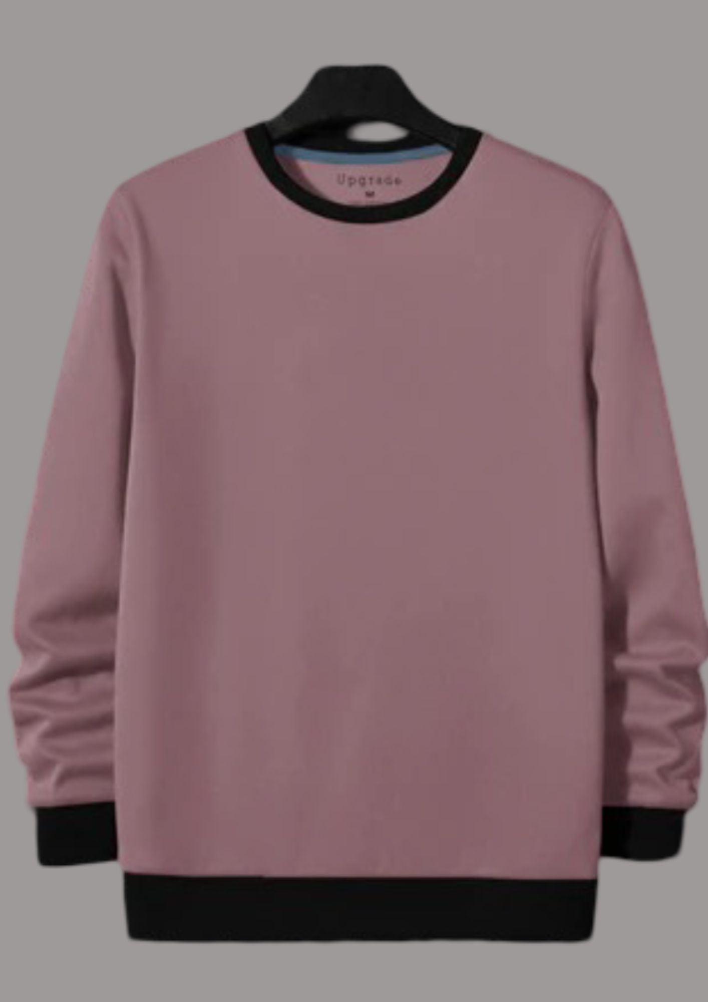 Upgrade Fashion Fleece Funky Style Sweatshirt For Men-Tea Pink with Black-BR14506