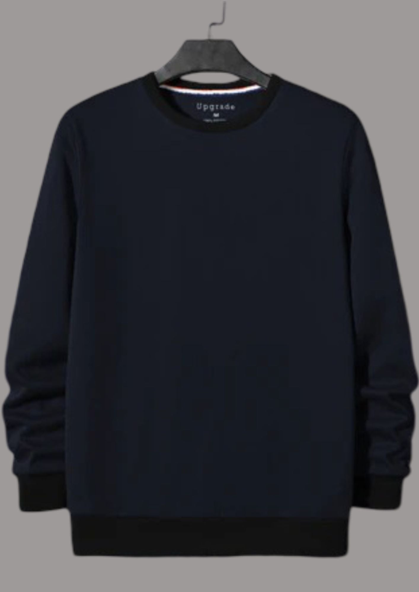 Upgrade Fashion Terry Fleece Funky Style Sweatshirt For Men-Dark Navy with Black-BR14469