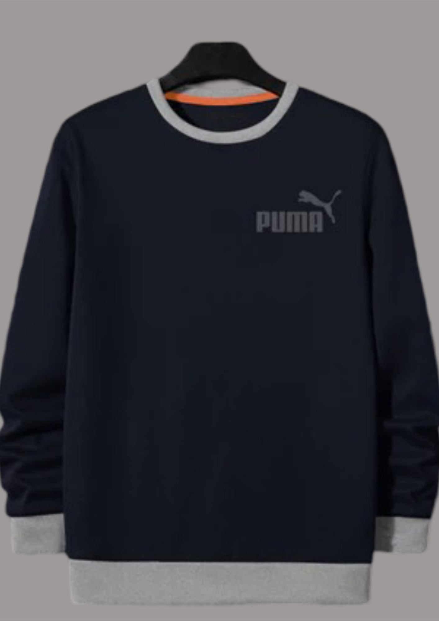 PUMA Fleece Funky Style Sweatshirt For Men-Navy with Grey-BR14515