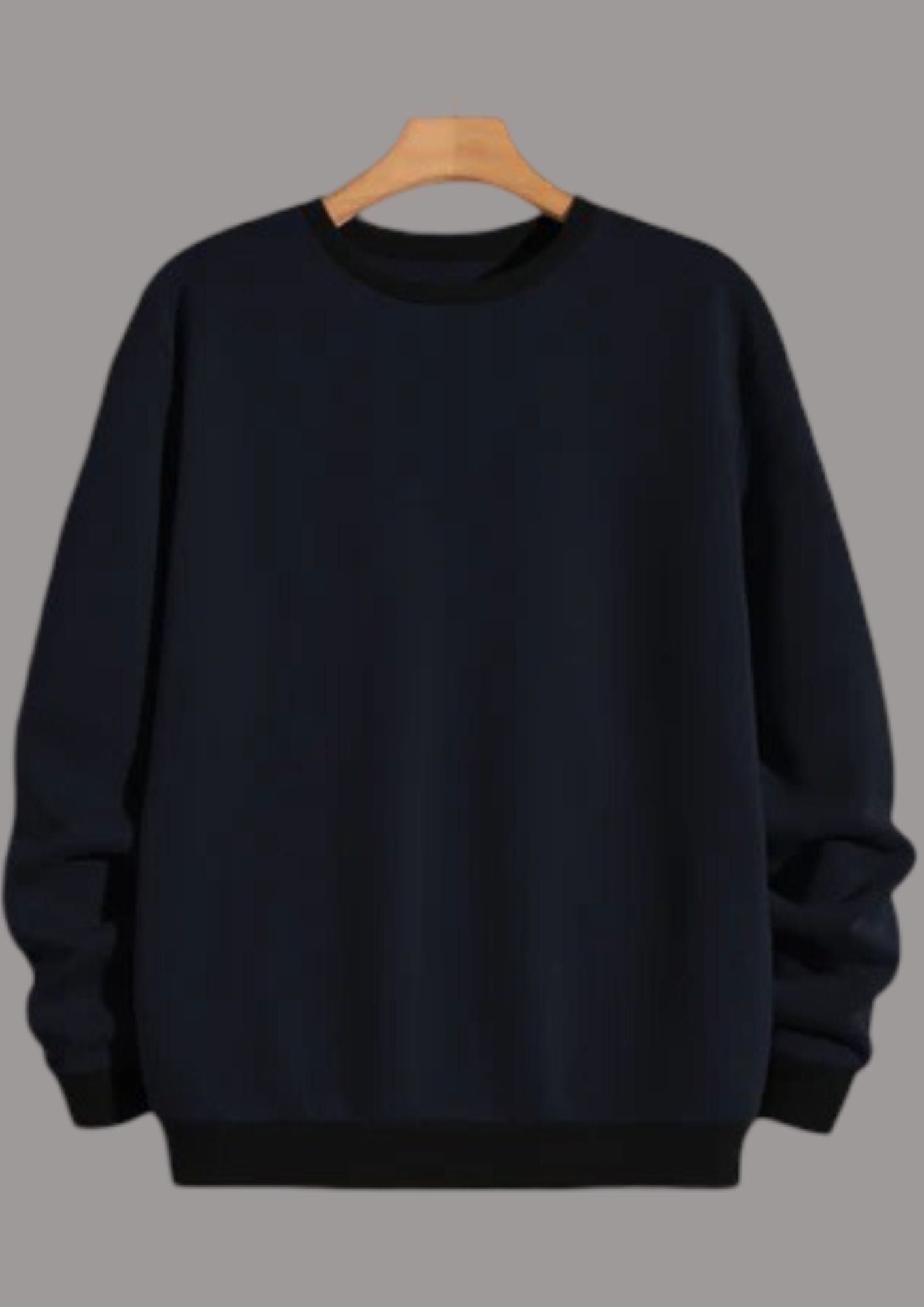 Upgrade Fashion Terry Fleece Funky Style Sweatshirt For Men-Navy with Black-BR14516