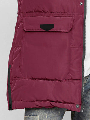 Premium Imported Parachute Long Puffer Jacket-Burgundy-LV101