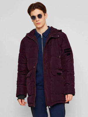 Premium Imported Parachute Long Puffer Jacket-Indigo-LV105