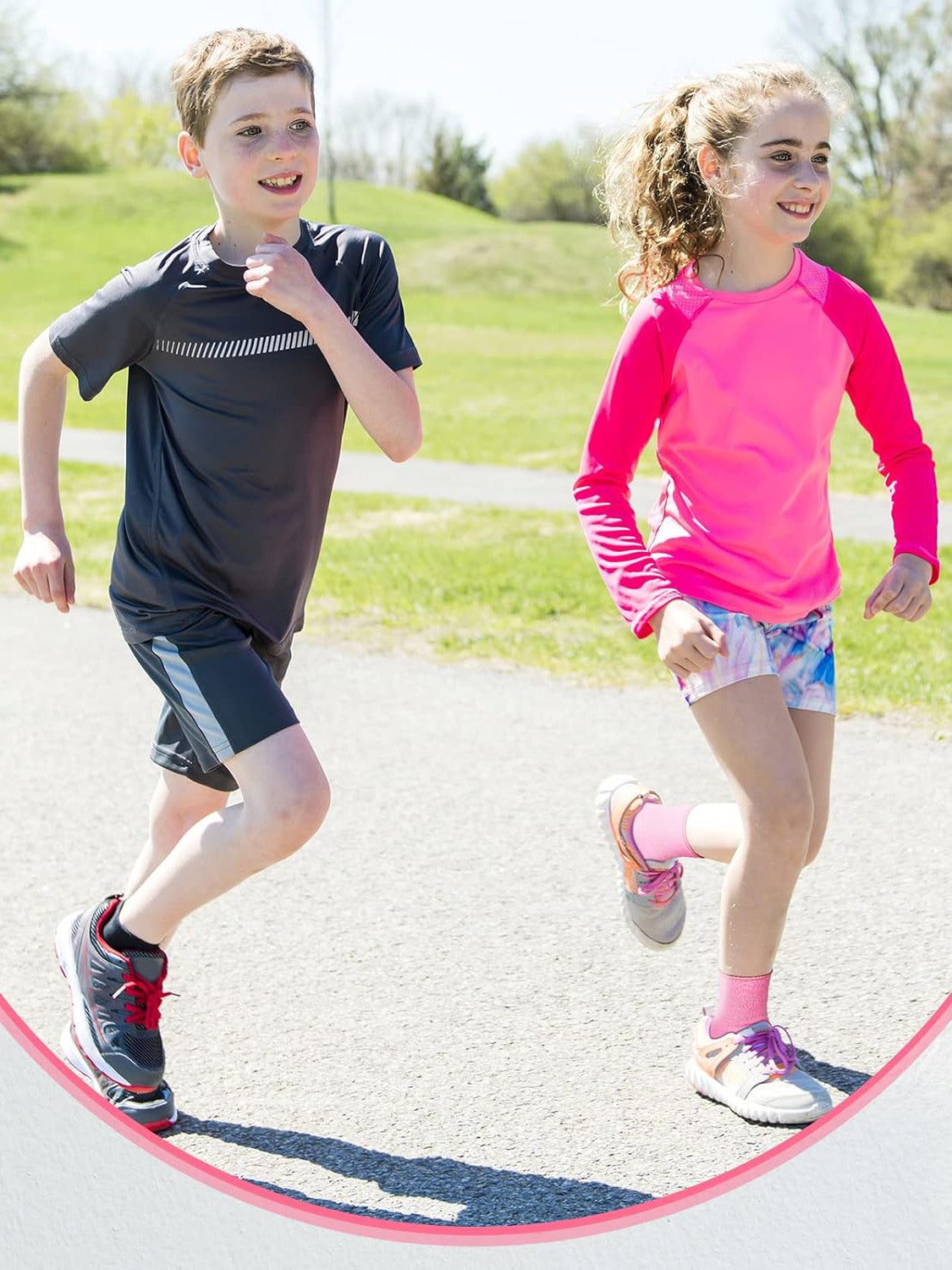 Premium Quality Foot Elsatic Guards Pair For Kids-Pink-LV501