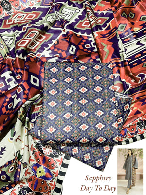 SAPPHIRE 90/70 Digital Printed Lawn Unstitched 3 Pcs Suit For Women-LV275