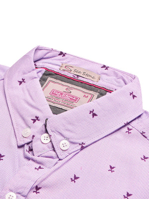 SS Premium Casual Shirt For Men-Purple with Allover Print-BE1412