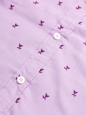 SS Premium Casual Shirt For Men-Purple with Allover Print-BE1412