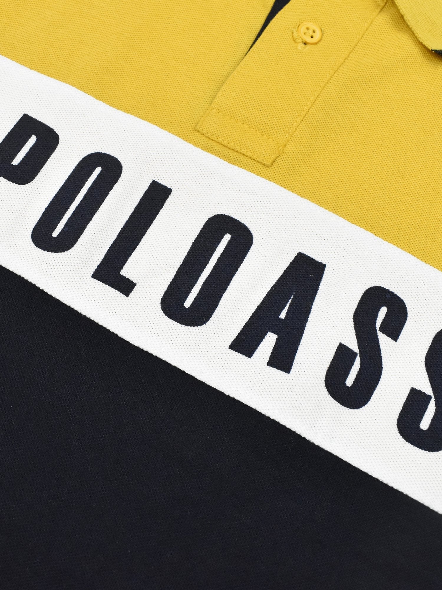 U.S Polo Assn. P.Q Half Sleeve Polo Shirt For Men-Yellow with White & Navy-BR13129