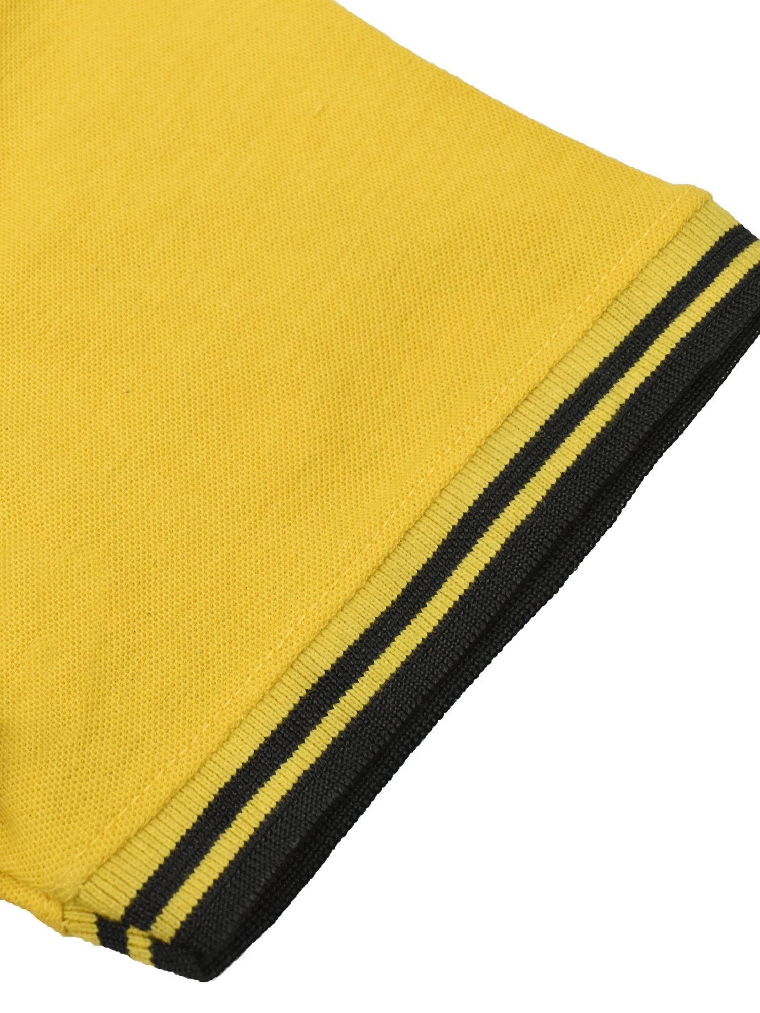 U.S Polo Assn. P.Q Half Sleeve Polo Shirt For Men-Yellow with White & Navy-BR13129