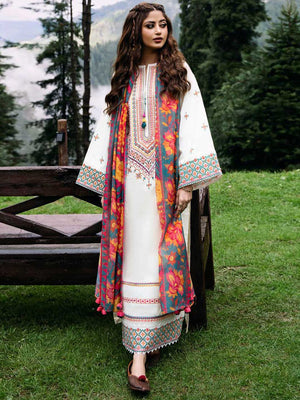 Sapphire Dhanak with Printed Shawl Unstitched 3 Pcs Suit For Women-LV205