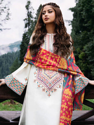 Sapphire Dhanak with Printed Shawl Unstitched 3 Pcs Suit For Women-LV205