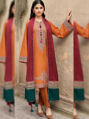 Sapphire Dhanak with wool shawl Unstitched 3 Pcs Suit For Women-BR14769