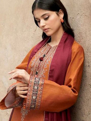 Sapphire Dhanak with wool shawl Unstitched 3 Pcs Suit For Women-BR14769