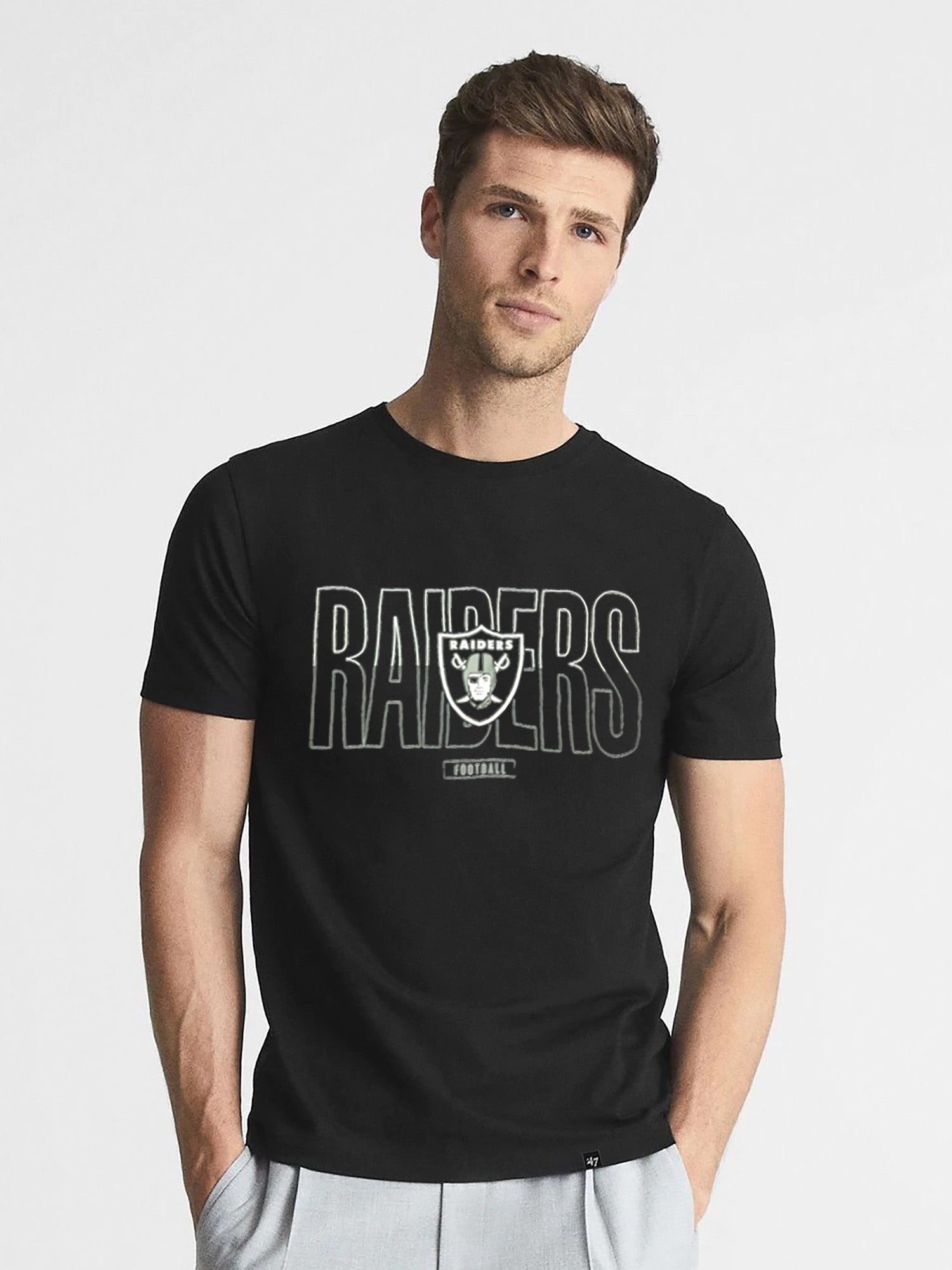 47 Single Jersey Crew Neck Tee Shirt For Men-Black with Print-SP1950