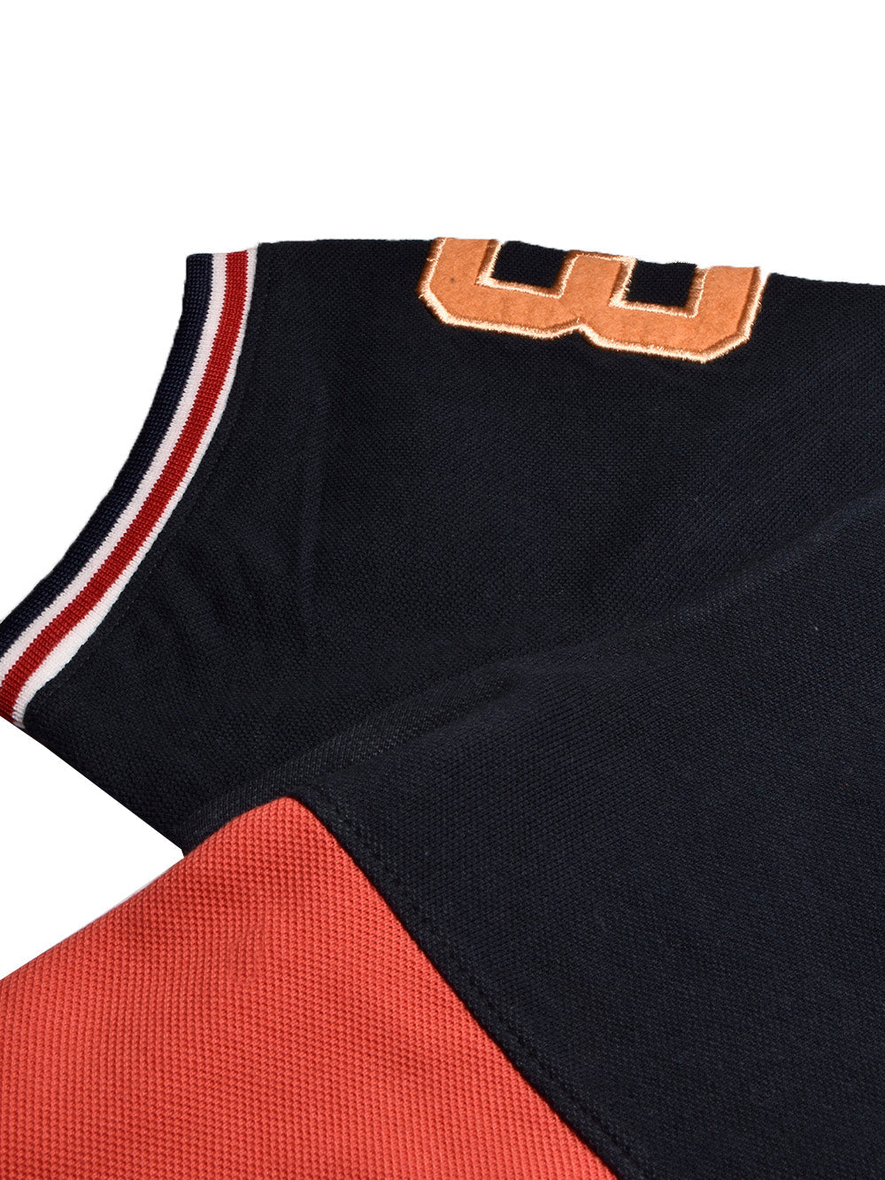 U.S Polo Assn. Summer Polo Shirt For Men-Navy with Coral Orange & White Panel-BE782/BR13029
