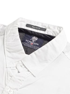USPA Premium Slim Fit Casual Shirt For Men-White-BE1432