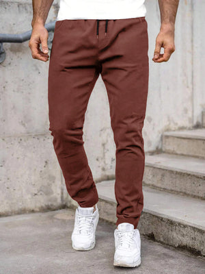Louis Vicaci Slim Fit Lycra Trouser Pent For Men-Brown-BE1785(1)/LV04