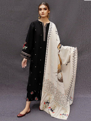 Urge Dhanak Printed Wool Shawl Unstitched 3 Pcs Suit For Women-LV212