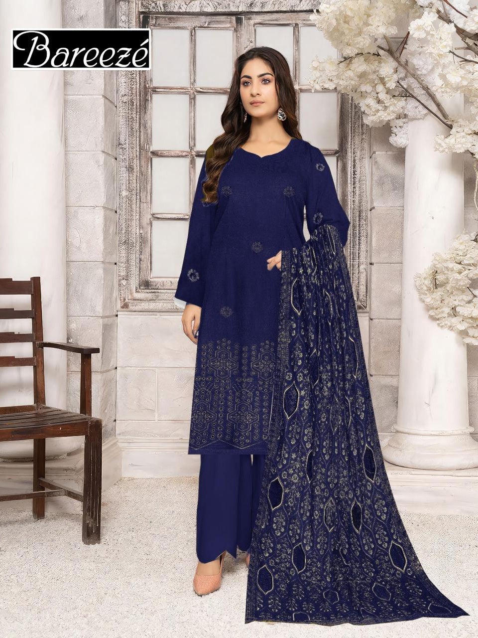 Bareeze Dhanak with Emb Shawl Unstitched 3 Pcs Suit For Women-BE2892/LV208