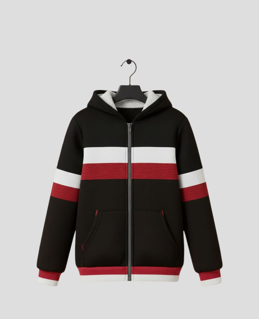 LV Inner Fur Hood Fleece Full Zipper Hoodie For Kids-BE2624/BR14544