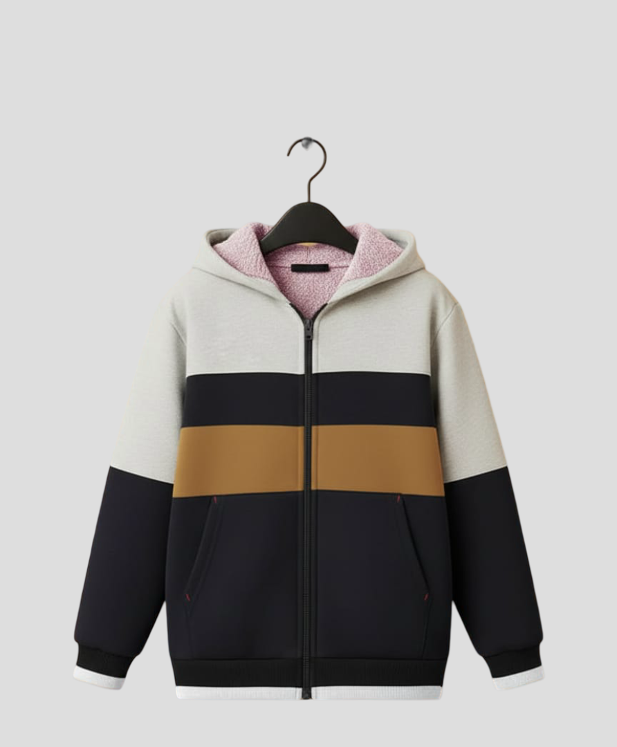 LV Inner Fur Hood Fleece Full Zipper Hoodie For Kids-BE2480/BR14493