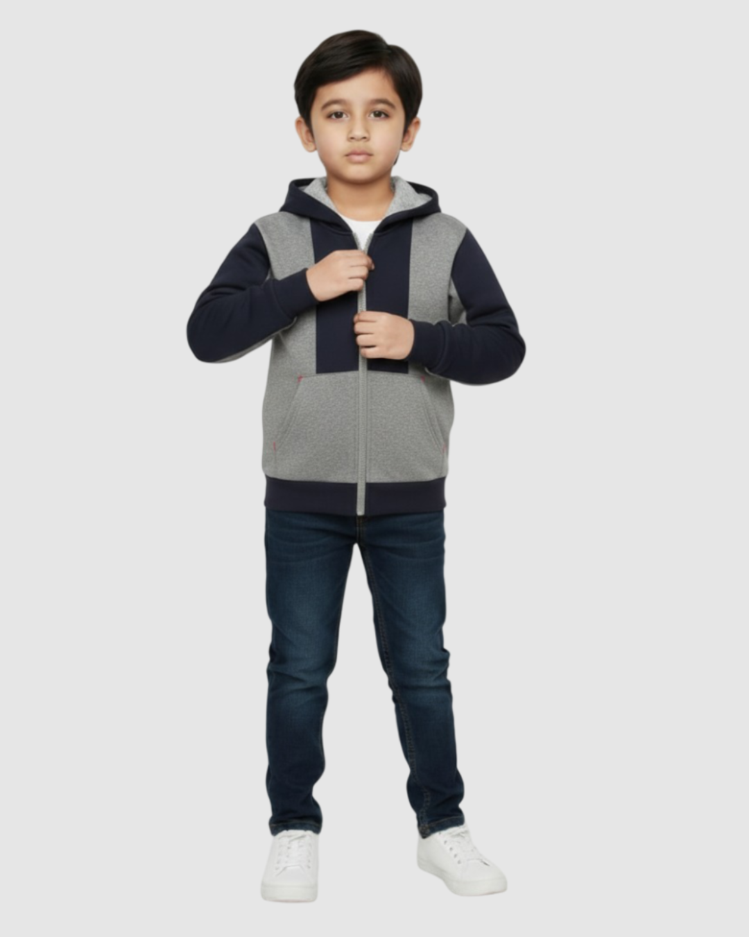 LV Inner Fur Hood Fleece Full Zipper Hoodie For Kids-BE2515/BR14514