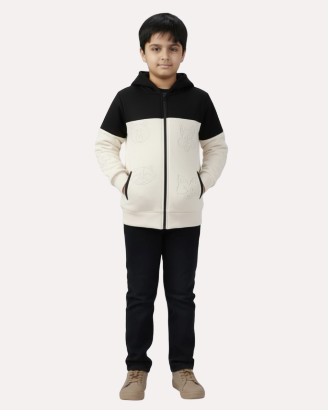 LV Inner Hood Fur Fleece Full Zipper Hoodie For KidS-BE2349/BR14456