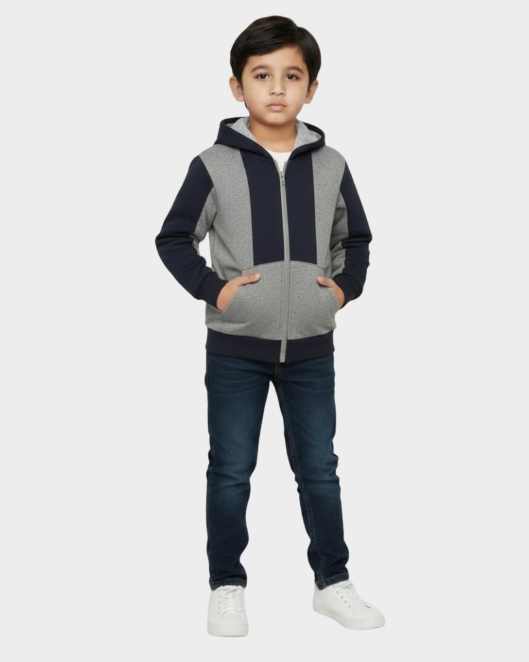 LV Inner Fur Hood Fleece Full Zipper Hoodie For Kids-BE2515/BR14514