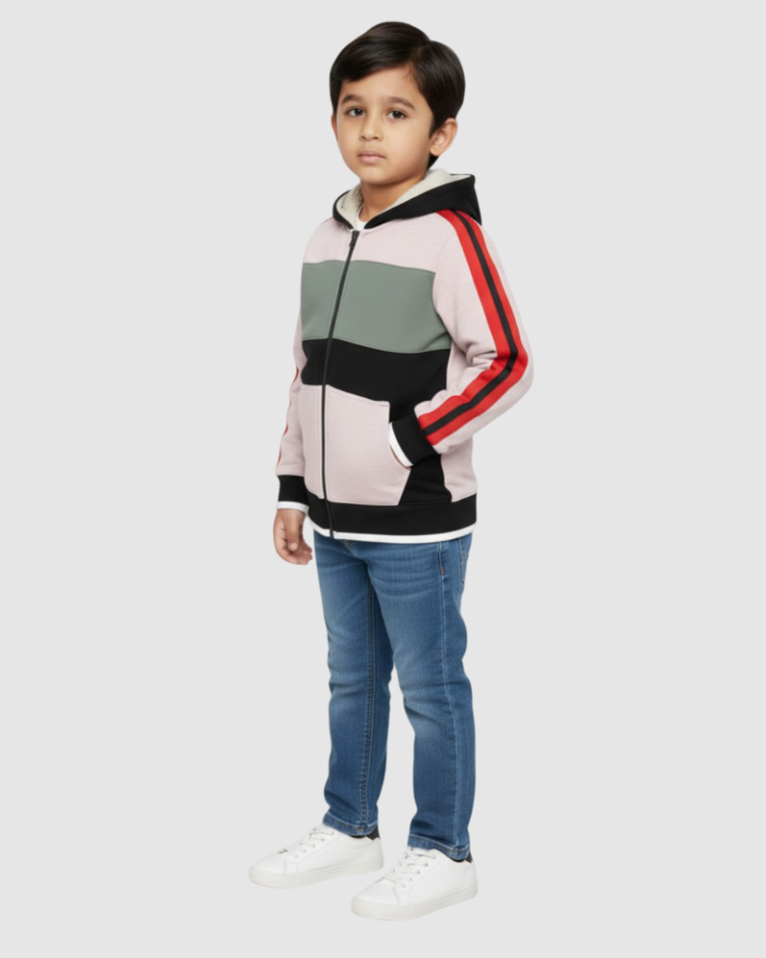 LV Inner Fur Hood Fleece Full Zipper Hoodie For Kids-BE2415/BR14479