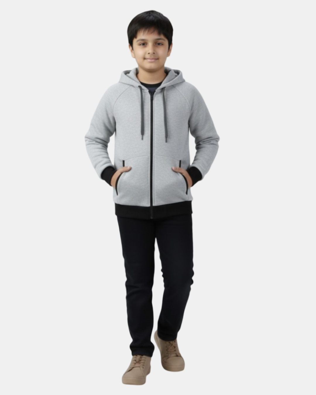 LV Terry Fleece Full Zipper Hoodie For Kids-BE2404/BR14476