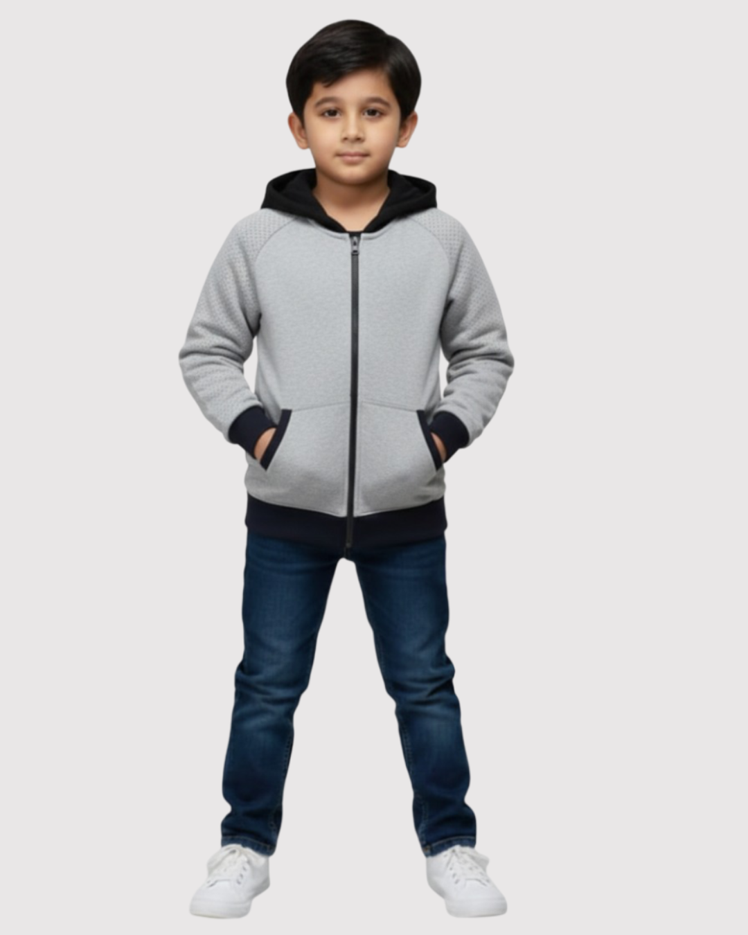 LV Inner Hood Fur Fleece Full Zipper Hoodie For Kids-BE2403/BR14475