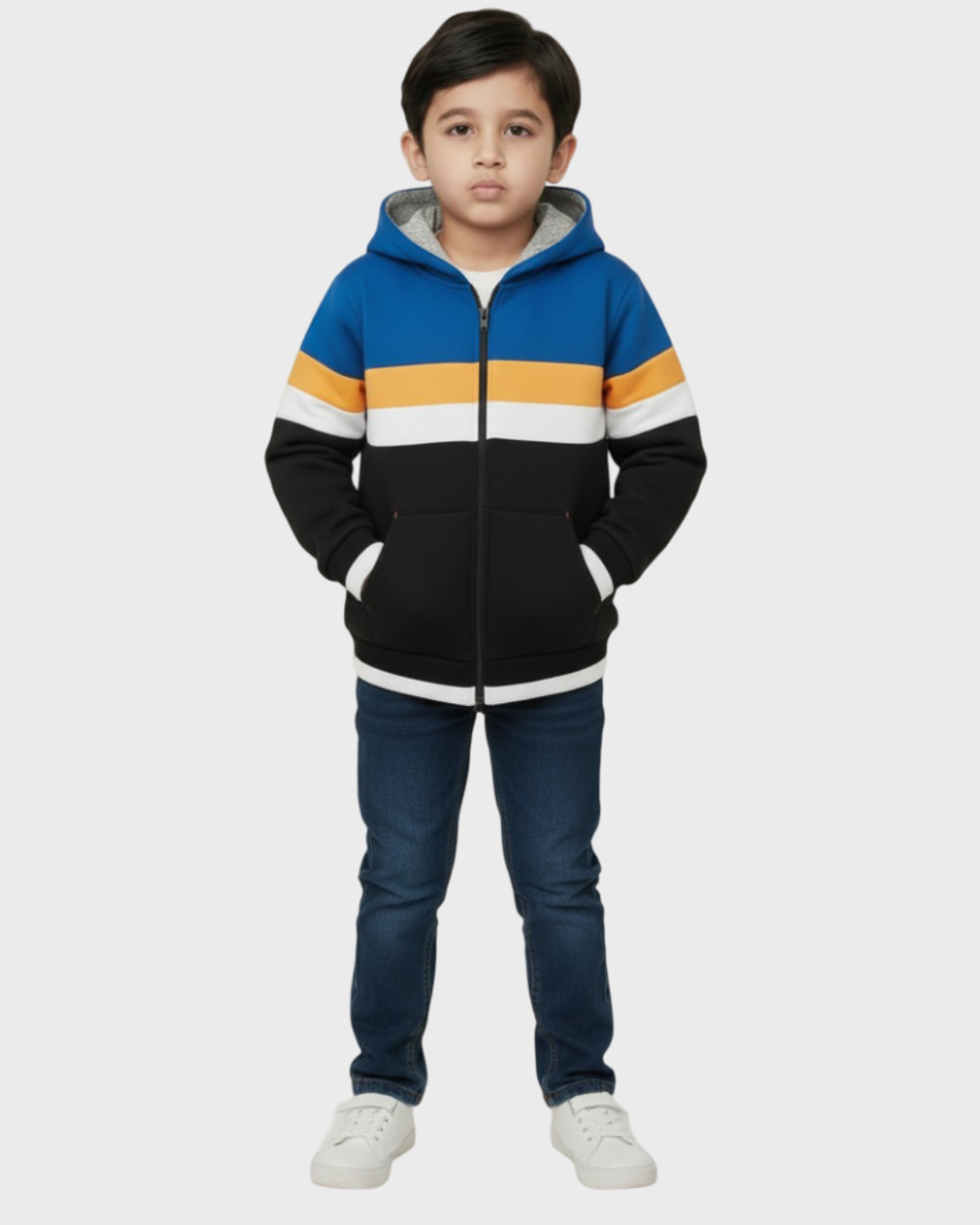 LV Inner Fur Hood Fleece Full Zipper Hoodie For Kids-BE2795/BR14680