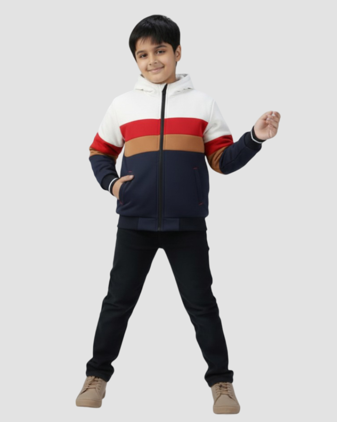 LV Fleece Full Zipper Hoodie For Kids-BE2759/BR14657