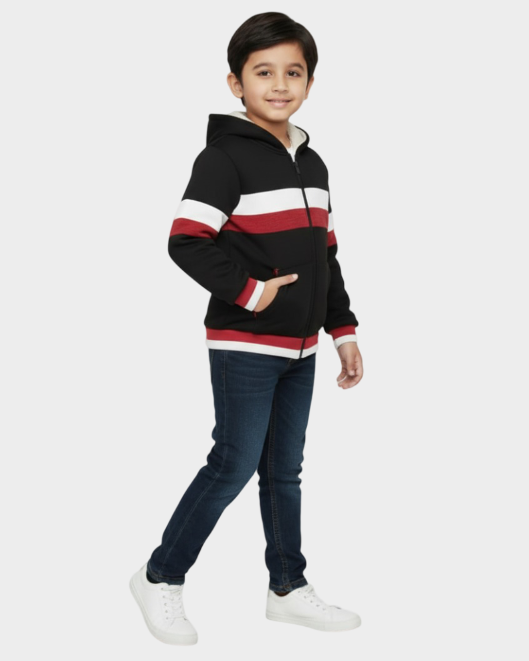 LV Inner Fur Hood Fleece Full Zipper Hoodie For Kids-BE2624/BR14544