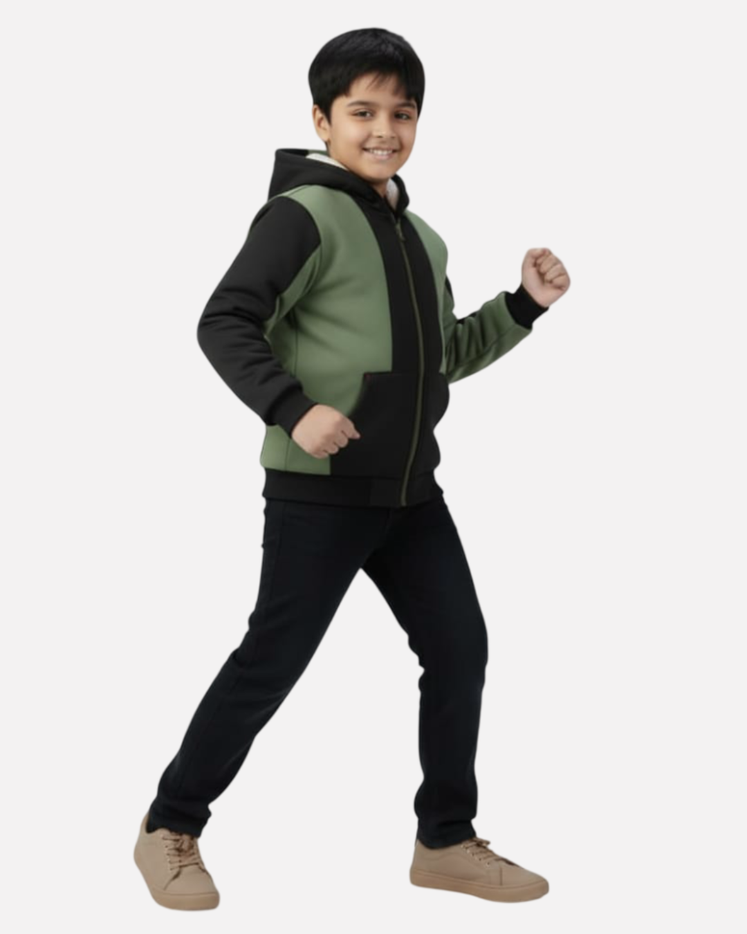 LV Inner Fur Hood Fleece Full Zipper Hoodie For Kids-BE2673/BR14579