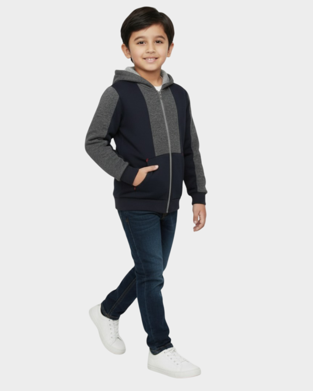 LV Inner Fur Hood Fleece Full Zipper Hoodie For Kids-BE2555/BR14526