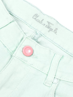 Charlis Togle Slim Fit Cotton Denim For Ladies-Light Green-BR13545