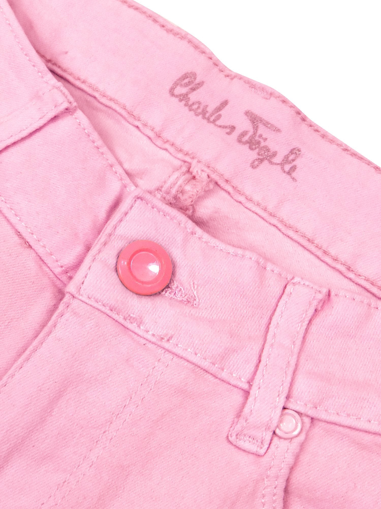 Charlis Togle Slim Fit Cotton Denim For Ladies-Light Pink-CSD07