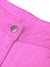 Metro Style Slouchy Fit Cotton Denim For Ladies-Magenta-CSD09