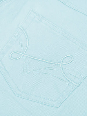 Authentic Slouchy Fit Cotton Denim For Ladies-Aqua Blue-CSD04