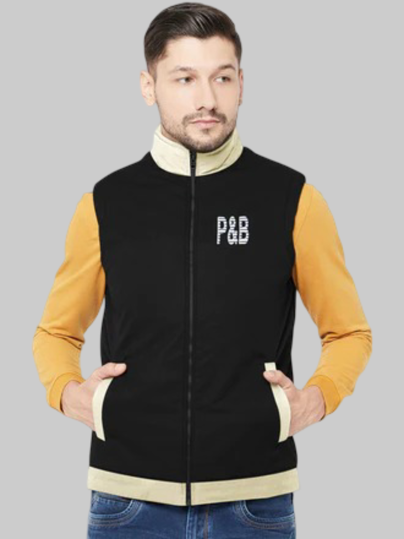 LV Sleeveless Mock Neck Zipper Jacket For Men-BR1793