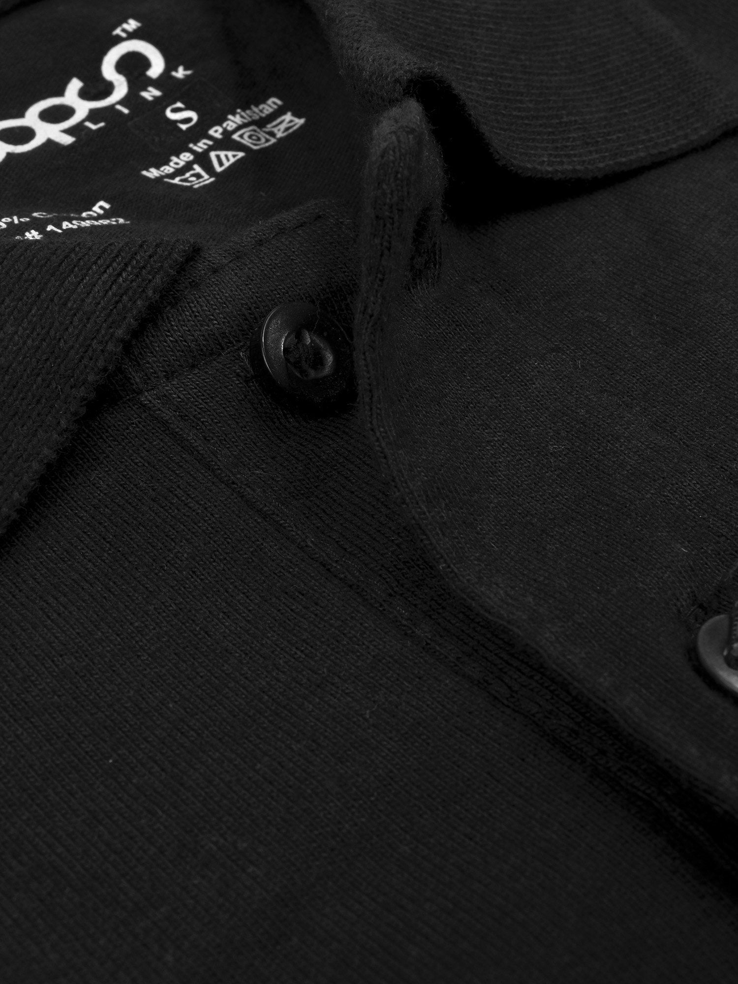 Loops Single Jersey Polo Shirt For Men-Black-BR13153