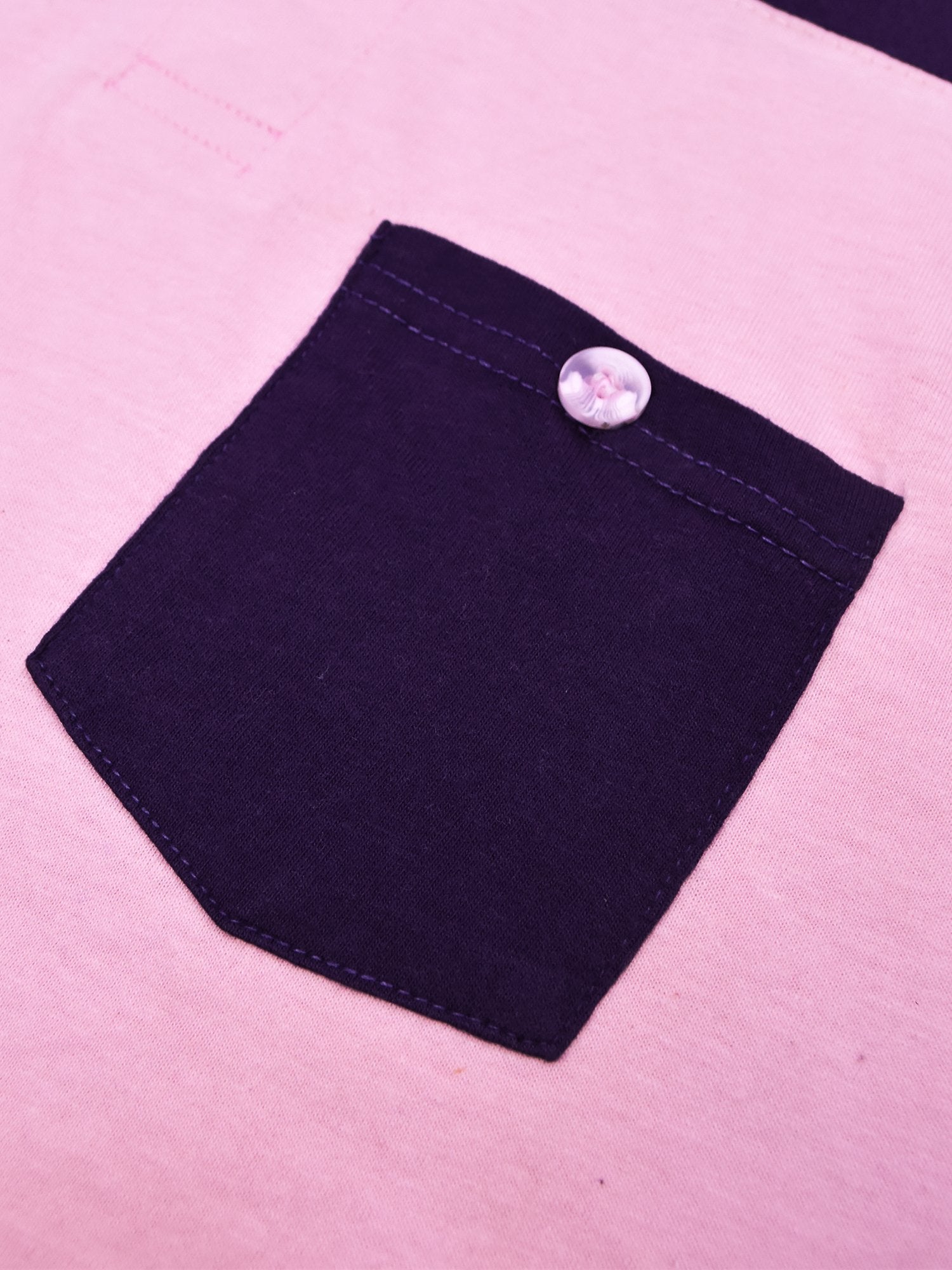 Louis Vicaci Long Sleeve Polo For Men-Light Pink with Purple-BR887